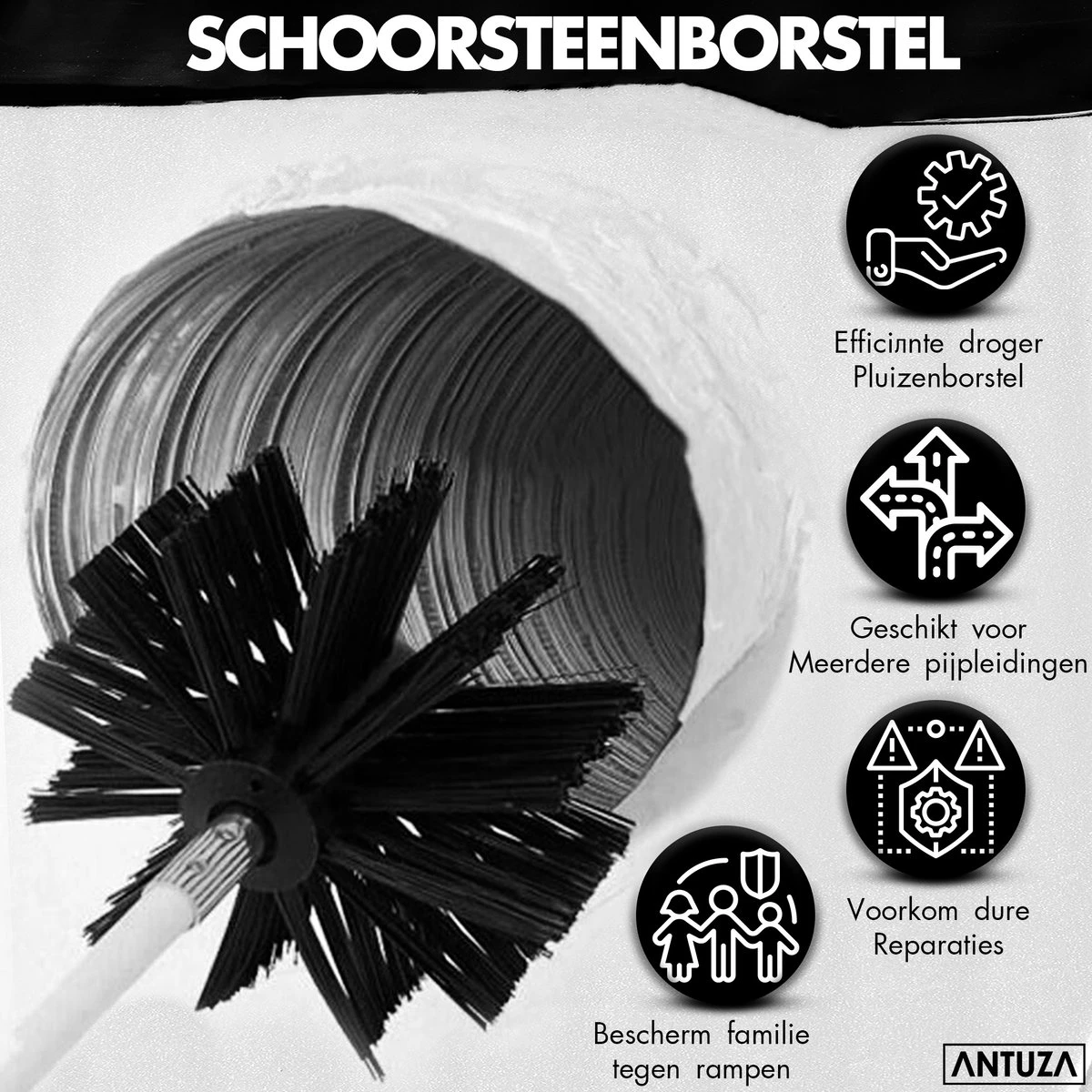 Antuza | Schoorsteenveegset | Schoorsteenreiniger | Schoorsteen Borstel | 9 Meter 5 Antuza | Schoorsteenveegset | Schoorsteenreiniger | Schoorsteen Borstel | 9 Meter - Afbeelding 5
