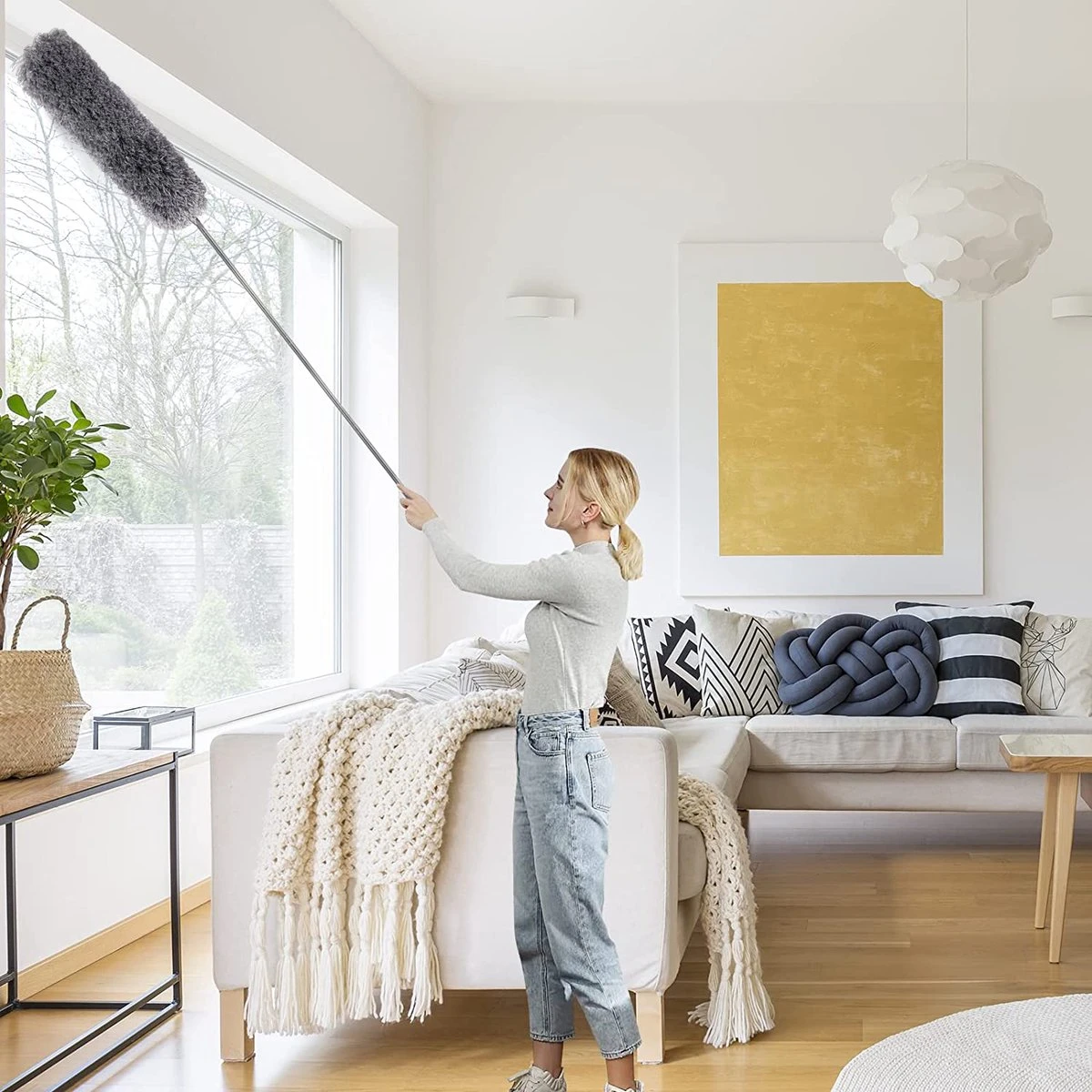 ForDig 7-Delige Plumeau Set - Duster Met Telescoopsteel Uitschuifbaar Tot 250 Cm - Inclusief Ragebol / Voegenborstel / Microvezel Doek / Chenille Borstel - Wasbaar - 360 Graden Draaibaar 2 ForDig 7-Delige Plumeau Set - Duster Met Telescoopsteel Uitschuifbaar Tot 250 Cm - Inclusief Ragebol / Voegenborstel / Microvezel Doek / Chenille Borstel - Wasbaar - 360 Graden Draaibaar - Afbeelding 2