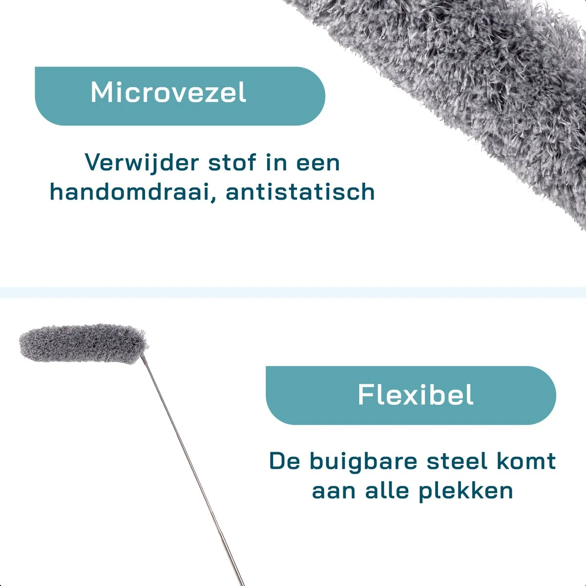 ForDig 7-Delige Plumeau Set - Duster Met Telescoopsteel Uitschuifbaar Tot 250 Cm - Inclusief Ragebol / Voegenborstel / Microvezel Doek / Chenille Borstel - Wasbaar - 360 Graden Draaibaar 5 ForDig 7-Delige Plumeau Set - Duster Met Telescoopsteel Uitschuifbaar Tot 250 Cm - Inclusief Ragebol / Voegenborstel / Microvezel Doek / Chenille Borstel - Wasbaar - 360 Graden Draaibaar - Afbeelding 5