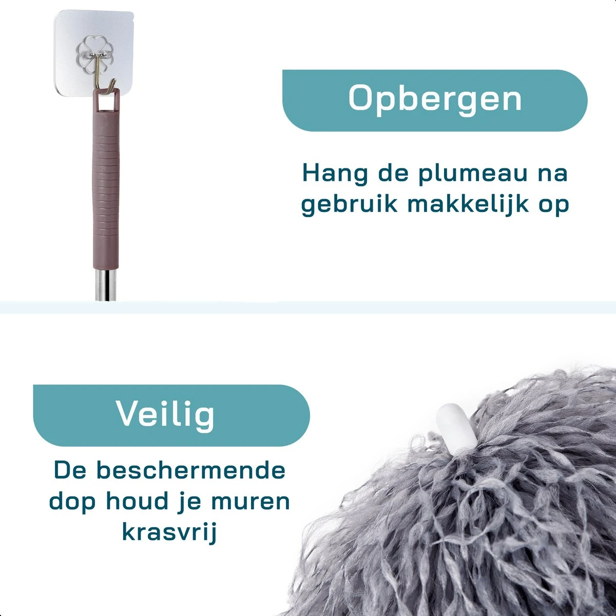 ForDig 7-Delige Plumeau Set - Duster Met Telescoopsteel Uitschuifbaar Tot 250 Cm - Inclusief Ragebol / Voegenborstel / Microvezel Doek / Chenille Borstel - Wasbaar - 360 Graden Draaibaar 6 ForDig 7-Delige Plumeau Set - Duster Met Telescoopsteel Uitschuifbaar Tot 250 Cm - Inclusief Ragebol / Voegenborstel / Microvezel Doek / Chenille Borstel - Wasbaar - 360 Graden Draaibaar - Afbeelding 6