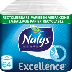 Nalys Excellence Maxi-Vellen Toiletpapier - 5 Lagen - 64 Rollen - Papieren Verpakking -HG Winkel 1200x1200 2257