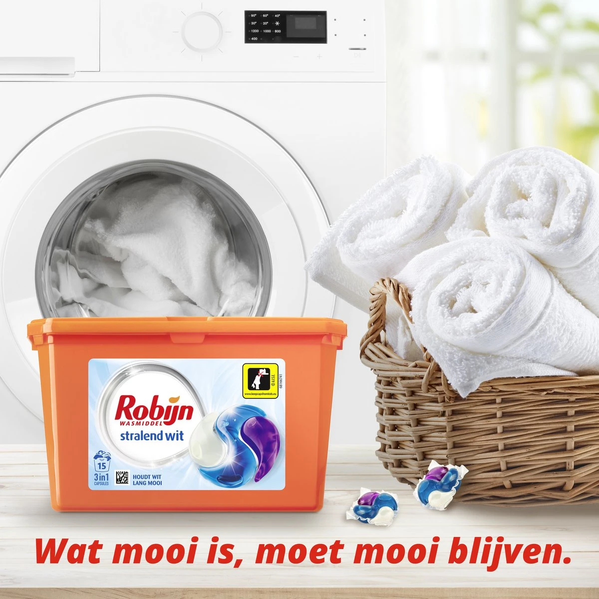 Robijn Wascapsules - 3-in-1 - Stralend Wit - 15 Stuks 6 Robijn Wascapsules - 3-in-1 - Stralend Wit - 15 Stuks - Afbeelding 6