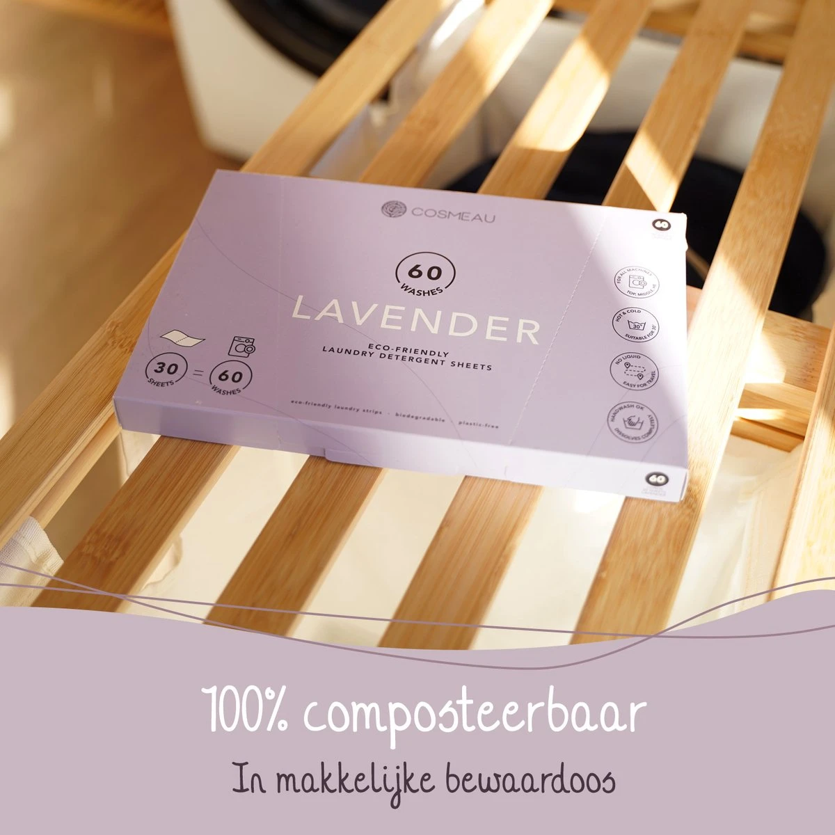 Cosmeau Wasstrips 60 Wasbeurten Lavendel Wasmiddel Wasvellen Wasdoekjes Detergent Sheets Eco Laundry Strips - Biologisch Cosmo Cosmea Kosmo 10 Cosmeau Wasstrips 60 Wasbeurten Lavendel Wasmiddel Wasvellen Wasdoekjes Detergent Sheets Eco Laundry Strips - Biologisch Cosmo Cosmea Kosmo - Afbeelding 10