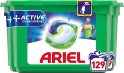 Ariel All In 1 Wasmiddel Pods + Actieve Geurbestrijding - 3x43 Wasbeurten - Voordeelverpakking