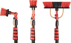 Umuzi Cleaning Telescopische Waterborstel - Uitschuifbare Schrobborstel Voor Ramen, Gevel En Huis - 1,3 Tot 4,6 Meter - Reiniger Met 4 Uitschuifbare Delen - Zeepdispenser Met Doseerknop -HG Winkel 1200x728 2