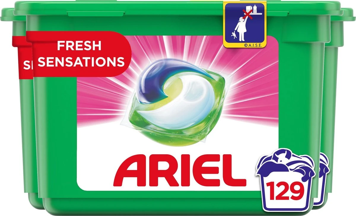 Ariel All In 1 Wasmiddel Pods Fresh Sensations - 3x43 Wasbeurten - Halfjaarbox 3 Ariel All In 1 Wasmiddel Pods Fresh Sensations - 3x43 Wasbeurten - Halfjaarbox - Afbeelding 3