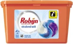 Robijn Wascapsules - 3-in-1 - Stralend Wit - 15 Stuks 15 Robijn Wascapsules - 3-in-1 - Stralend Wit - 15 Stuks -HG Winkel 1200x736
