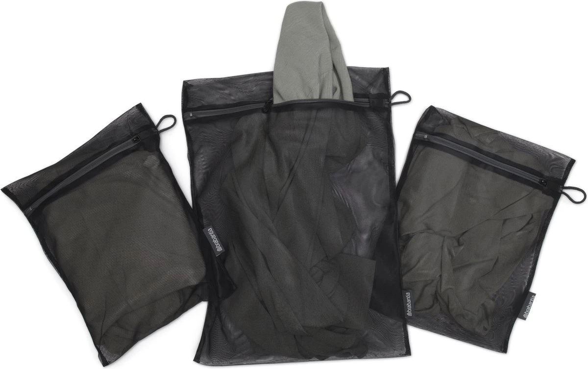 Brabantia Waszakjes In 2 Maten - Set Van 3 - Black 2 Brabantia Waszakjes In 2 Maten - Set Van 3 - Black - Afbeelding 2