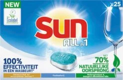 SUN® Sun All-in-1 Normaal Vaatwastabletten - 7 X 25 Tabletten - Voordeelverpakking -HG Winkel 1200x784