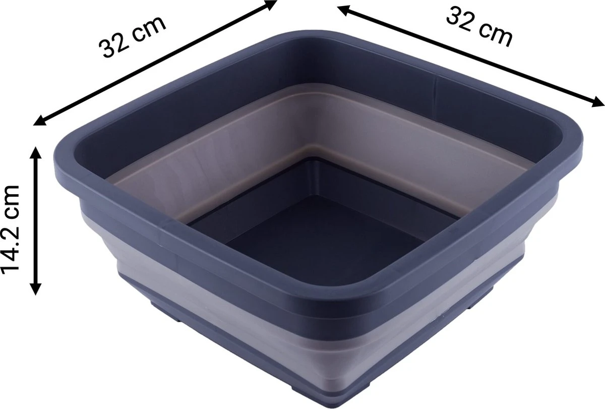 YUGN BLACK Opvouwbare Afwasteil 9 Liter - Afwasbak Teil Wasteil - Afwasbak Vierkant - Afwasteil Opvouwbaar - Ruimtebesparend - Cadeau Tip 2 YUGN BLACK Opvouwbare Afwasteil 9 Liter - Afwasbak Teil Wasteil - Afwasbak Vierkant - Afwasteil Opvouwbaar - Ruimtebesparend - Cadeau Tip - Afbeelding 2