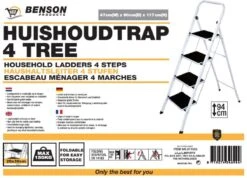 Benson Huishoudtrap 4 Treden - Anti Slip 13 Benson Huishoudtrap 4 Treden - Anti Slip -HG Winkel 1200x866 1
