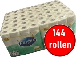 Perfex Toiletpapier Pure White 2-Laags 24 Rollen X 6 Pak Mega Voordeelpak 144 Rollen