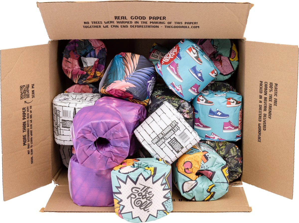 THE GOOD ROLL Toiletpapier 2-laags - 400 Vellen - 48 Stuks - The Cheerful Choice 1 THE GOOD ROLL Toiletpapier 2-laags - 400 Vellen - 48 Stuks - The Cheerful Choice