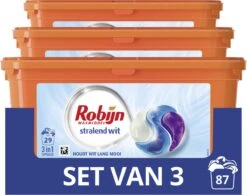 Robijn Stralend Wit Wascapsules - 3 X 29 Wasbeurten - Halfjaarbox -HG Winkel 1200x947