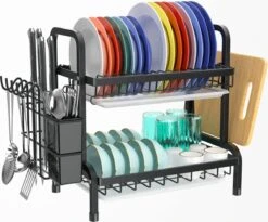 Dish Drying Rack Drainer Afdruiprek Metaal Afvoerafdruiprek Met Druppelbak Black Decker Droogrek Zwart Afdruiprek Brabantiaafdruiprek Metaal Muur