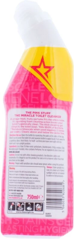 The Pink Stuff The Miracle Toilet Cleaner - Toiletreiniger - 750ml -HG Winkel 375x1200 1