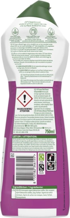 Cif CleanBoost Cream Pink Schuurmiddel - 8 X 750 Ml - Voordeelverpakking -HG Winkel 389x1200 1