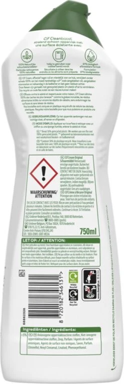 Cif CleanBoost Cream Original Schuurmiddel - 8 X 750 Ml - Voordeelverpakking -HG Winkel 390x1200 3