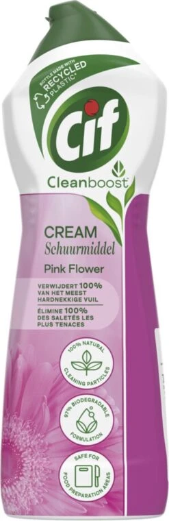Cif CleanBoost Cream Pink Schuurmiddel - 8 X 750 Ml - Voordeelverpakking -HG Winkel 390x1200 5