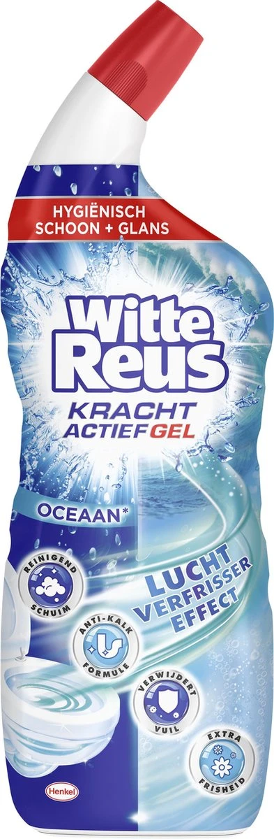 Witte Reus Toiletreiniger - Kracht Actief Gel Oceaan - Voordeelverpakking 10 X 700ml 2 Witte Reus Toiletreiniger - Kracht Actief Gel Oceaan - Voordeelverpakking 10 X 700ml - Afbeelding 2
