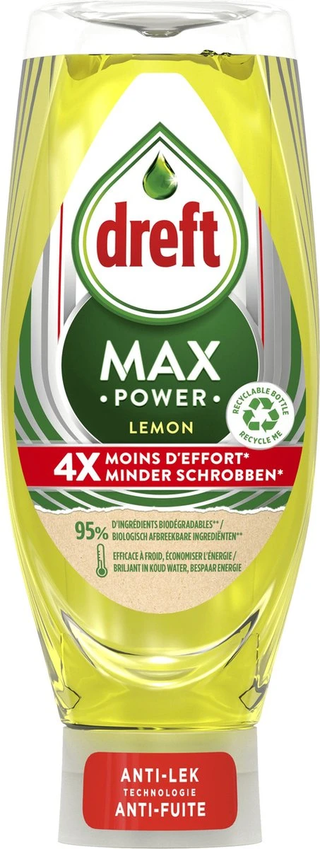 Dreft MaxPower - Lemon - Vloeibaar Afwasmiddel - Voordeelverpakking 8 X 640 Ml 6 Dreft MaxPower - Lemon - Vloeibaar Afwasmiddel - Voordeelverpakking 8 X 640 Ml - Afbeelding 6