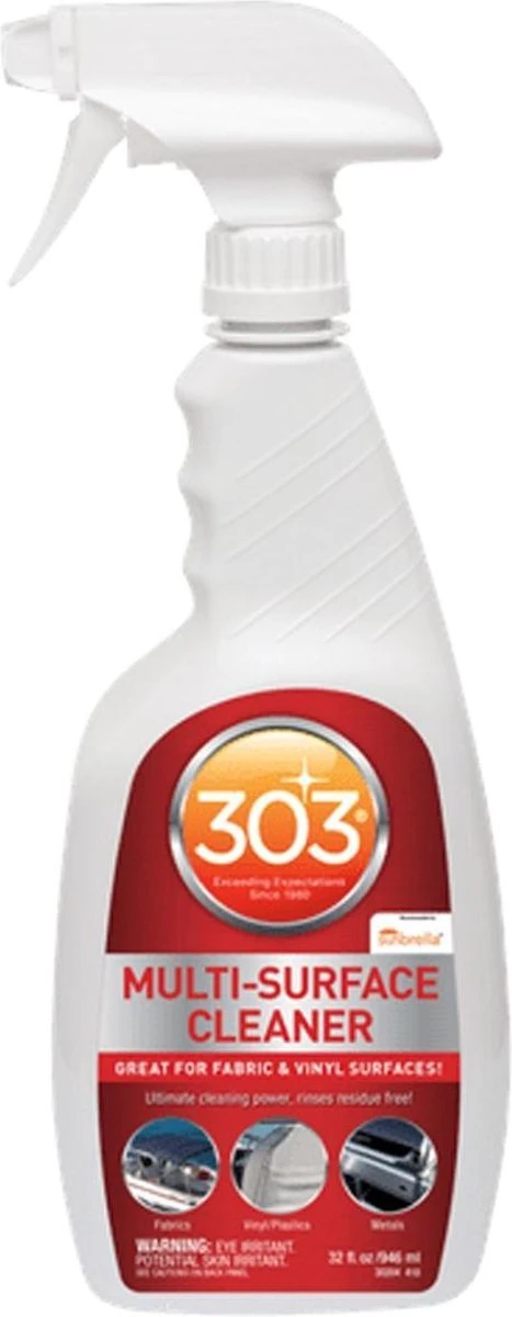 303® Multi-Surface Cleaner - 946 Ml | Veilig Voor Alle Soorten Bekleding En Vinyl. Vlekken Verdwijnen Binnen Enkele Minuten En Verkleurde Oppervlakken Komen Weer Tot Leven. 1 303® Multi-Surface Cleaner - 946 Ml | Veilig Voor Alle Soorten Bekleding En Vinyl. Vlekken Verdwijnen Binnen Enkele Minuten En Verkleurde Oppervlakken Komen Weer Tot Leven.