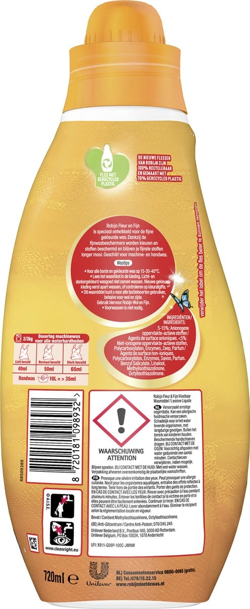 Robijn Specials Fleur & Fijn Vloeibaar Wasmiddel - 6 X 18 Wasbeurten - Voordeelverpakking 3 Robijn Specials Fleur & Fijn Vloeibaar Wasmiddel - 6 X 18 Wasbeurten - Voordeelverpakking - Afbeelding 3