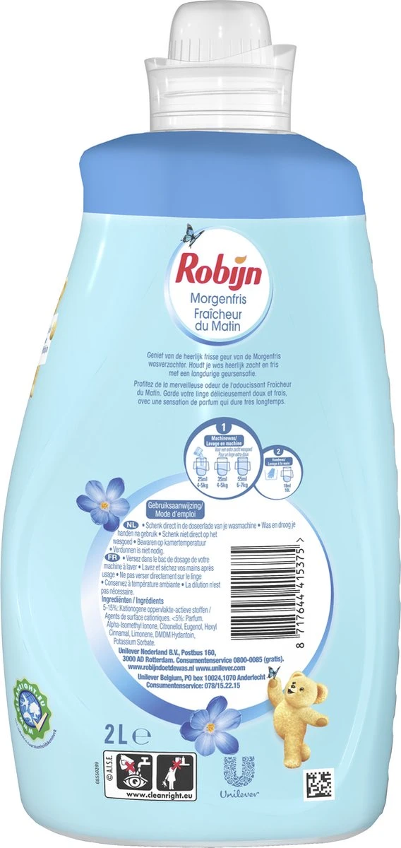 Robijn Wasverzachter - Morgenfris - Voordeelverpakking 4 X 80 Wasbeurten 2 Robijn Wasverzachter - Morgenfris - Voordeelverpakking 4 X 80 Wasbeurten - Afbeelding 2