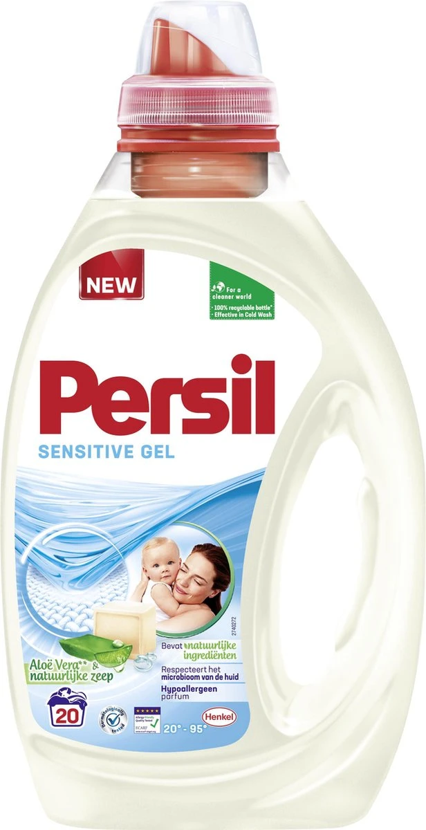 Persil® Persil Gel Sensitive - Vloeibaar Wasmiddel - Gevoelige Huid En Baby - Voordeelverpakking - 3 X 20 Wasbeurten 2 Persil® Persil Gel Sensitive - Vloeibaar Wasmiddel - Gevoelige Huid En Baby - Voordeelverpakking - 3 X 20 Wasbeurten - Afbeelding 2