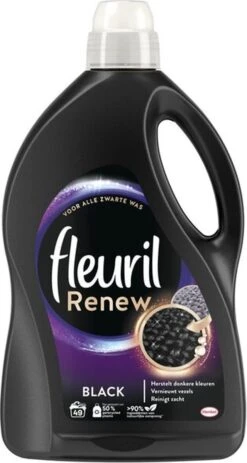 Fleuril Renew Zwart Vloeibaar Wasmiddel - 2,695 L - 49 Wasbeurten -HG Winkel 640x1200