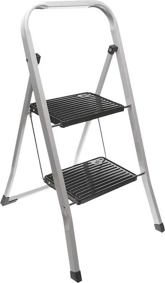 Excellent Houseware Inklapbare Keukentrap - 2 Treden - Tot 150kg - Metaal 4 Excellent Houseware Inklapbare Keukentrap - 2 Treden - Tot 150kg - Metaal - Afbeelding 4