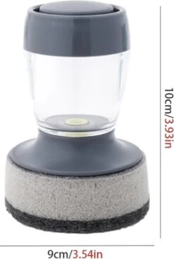 Afwasborstel Met Zeepdispenser – Met 3 Verschillende Opzet Stukken – Inclusief Houder – Grijs – Afwas Borstel Zeepreservoir – Zeep Handborstel – Doseerpomp – Afwasmiddel Dispenser – Navulbaar -HG Winkel 808x1200 4