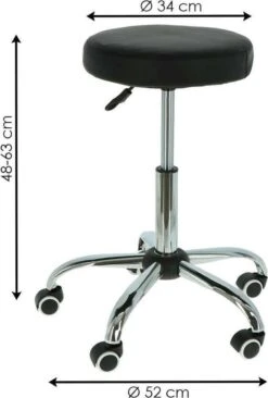 Alora Tabouret Op Wielen - Zadelkruk - Zwart - Kruk – Kapperskruk - Draaikruk - Werkkruk - Verstelbaar -HG Winkel 809x1200 2