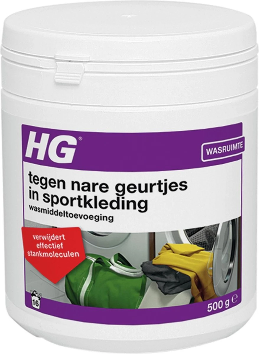 HG Tegen Nare Geurtjes In Sportkleding Wasmiddeltoevoeging - 500gr - Ook Bruikbaar Voor Handdoeken En Andere Kleding - Elimineert 100% Stankmoleculen - Biologisch Afbreekbaar 3 HG Tegen Nare Geurtjes In Sportkleding Wasmiddeltoevoeging - 500gr - Ook Bruikbaar Voor Handdoeken En Andere Kleding - Elimineert 100% Stankmoleculen - Biologisch Afbreekbaar - Afbeelding 3