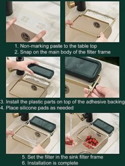 Merkloos Gootsteen Organizer - Gootsteen Afval Netje - Gootsteenontstopper -Gootsteen Zeef Netto- Sink Filter Rack Anti-Blokkeren Wegwerp-Fijne Mesh Filter Aanrecht Zeef Mesh Tas Voor Keuken- Spoelbak - Incl. 50 Netjes -HG Winkel 900x1200 5