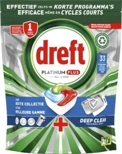 Dreft Platinum Plus All In One Deep Clean - Vaatwastabletten - Voordeelverpakking 4 X 33 Stuks -HG Winkel 948x1200 1